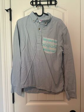 Chubbies Nutter  Light Blue Men's Button-Down Shirt with Patterned Pocket
